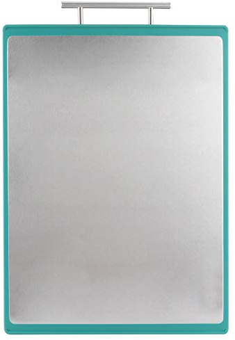 Premium Double Sided Chopping Board 304 Stainless Steel and PP Kitchen Cutting Board for Meat Vegetables Fruits with Non Slip Handle Dishwasher Safe Easy Clean Large Size 31x45 2cm (Dark Green)