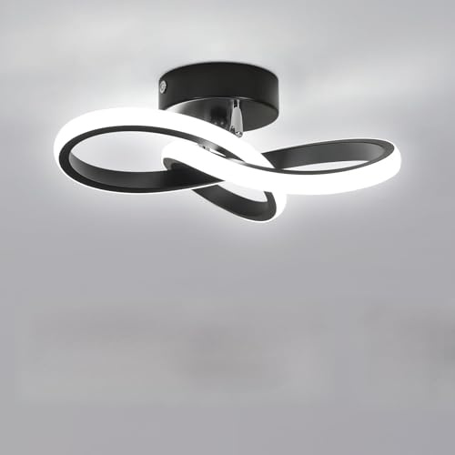 Comely Plafonnier LED Moderne Carré 25x25cm Noir Aluminium, 22W, 2475LM, Lumière Blanche Chaude/Neutre/Froide 3000K-4500K-6500K, Éclairage de Plafond pour Salon Chambre Cuisine