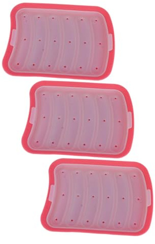 SMASOLO 3 Piezas Molde de silicona para hornear molde de pan hot dog para comida para hornear salchichas gel de sílice rojo