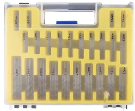 Jeu de forets hélicoïdaux Kit de mini-forets hélicoïdaux 0,4 à 3,2 mm, 150 pièces, micro-forets précision HSS for le travail du bois, plastique et l'aluminium