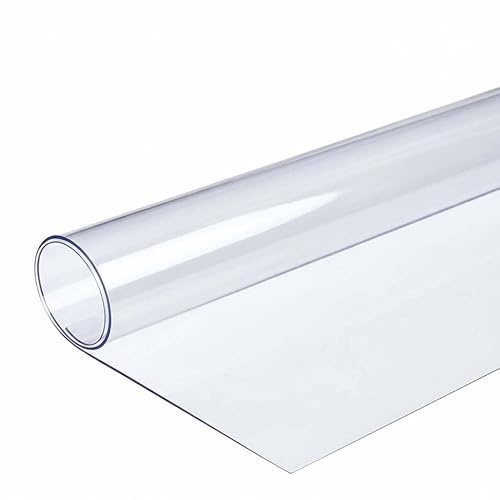 Amunpitic Tovaglia Trasparente 35x120cm, Pellicola Protettiva Tavolo, PVC Impermeabile, Lavabile, Anti-Macchia, copritavolo Rettangolare per tavoli da Pranzo, scrivanie e armadi