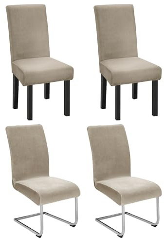Dmyifan 4er Set Stuhlhussen für Schwingstuhl, Stretch Samt-Stuhlbezug aus Velvet Velour, Elastisch & Waschbar, Chair Cover für Esszimmerstühle, Hotel & Bankett