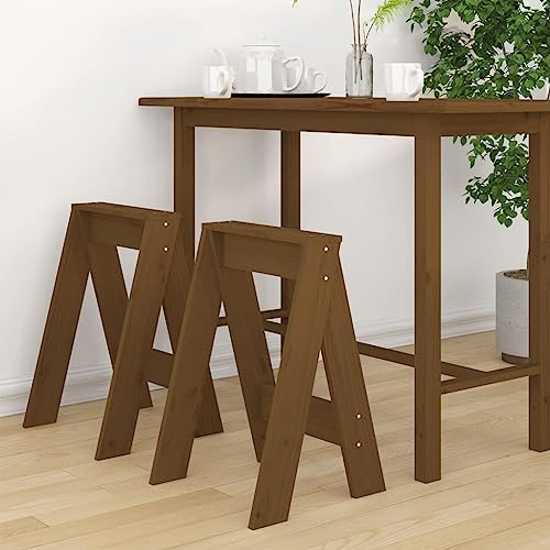 Owoxanthellate Set di 2 sgabelli da bar marrone miele, 40 x 40 x 60 cm, legno massello di pino rustico, pieghevole, salvaspazio, multifunzionale, robusti e durevoli, per cucina, sala da pranzo