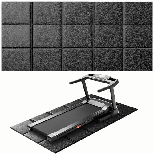 THAILE Laufbandmatte 200x100CM Bodenschutzmatte Unterlage für Fitnessgeräte | 4MM,Hochdichte PVC,Schalldämmung,Stoßdämpfung,Faltbar,Rutschfest