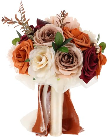 SUPVOX Artificial Bridal Bouquet Wedding Flowers for Bride Faux Flower Arrangement for Anniversary Bridal Shower and Rustic Vintage Wedding Ceremony Lightweight 1 X Faux Bouquet