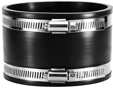 IIRC Flexible Gummimuffe 100/150mm – Rohrverbinder mit Edelstahlschellen für Lüftungssysteme (Schwarz, 150mm)