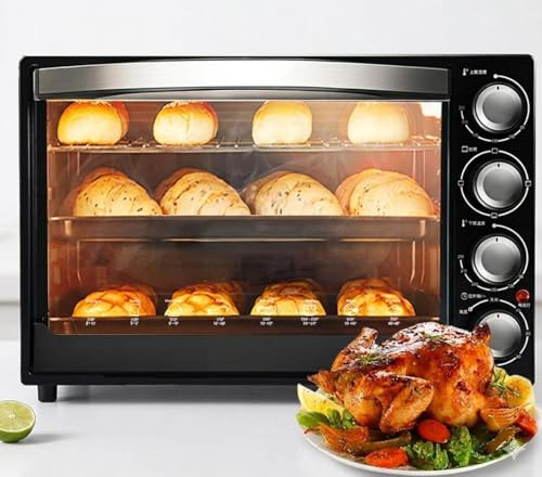 Electric Oven Mini Oven 40L - Multi-Function with Adjustable Temperature Control 90-230℃, Three Heating Methods, 60-Minute Timer, Easy to Clean