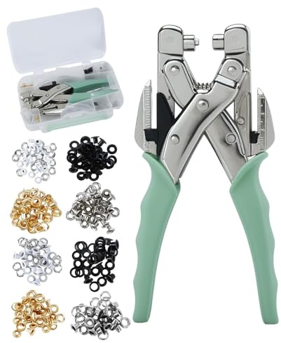 Pince perforatrice compacte revêtue de silicone adaptée pour le papier précise trous de 1/8 ou 3/16 dans divers matériaux Pince à œillets