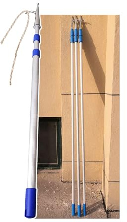 Gancho extensible para barco, poste de aluminio resistente con gancho de acero inoxidable para tareas de acoplamiento, rescate y empuje/tirar