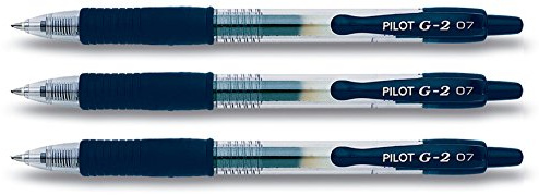 PILOT G2 Gelschreiber, einziehbar, Blau/Schwarz, 3 Stifte