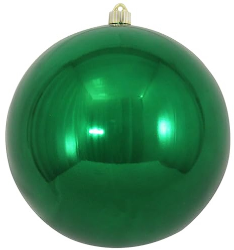 Christmas By Krebs 10 (250mm) Shiny Blarney Green [1 Piece] Extra Large Solid Oversized Huge Big Outdoor Plastic, UV Ball Ornament Hanging Tree Decorations