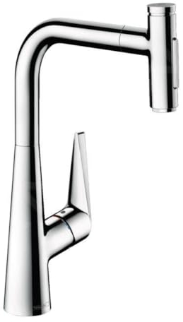 hansgrohe Küchenarmatur Talis Select M51 (Wasserhahn Küche mit Schlauchbox, 150° schwenkbar, ausziehbare Brause mit 2 Strahlarten, Auslaufhöhe 300mm, Standardanschlüsse) Chrom
