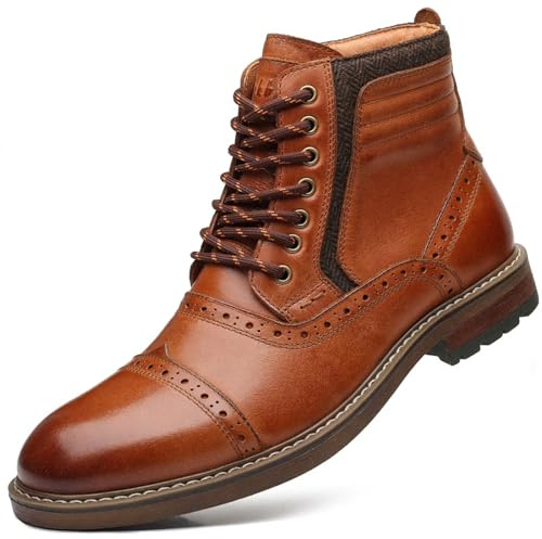 Arkbird Mens Chelsea Boots, Stylish and Comfort Leather Chukka Ankle Boots with Zipper (Brown 11)