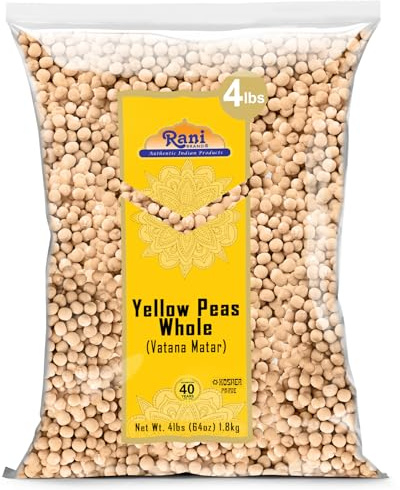 Rani Yellow Peas Whole, Dried (Vatana, Matar) 64oz (4lbs) 1.81kg Bulk ~ All Natural | Vegan | Gluten Friendly | Kosher | Product of USA