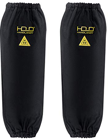 HANDLANDY Flame Resistant Welding Sleeves for Men and Women, One Size Heat & Flame Resistant Arm Protection Welding Accessories (1 Pair, Black)