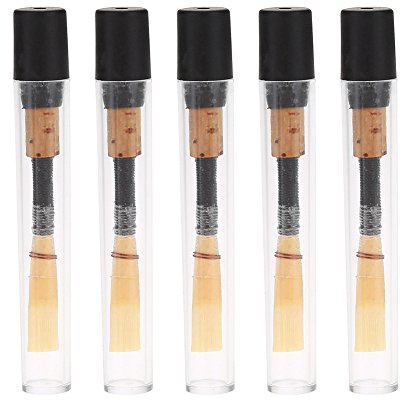 Tyenaza Oboe Reeds, 5 Stück Oboenblatt Mittelweich Soft Oboe Reed Kork Reed Wind Instrument Accessoires Musikinstrumentenzubehör with Transparent Tube