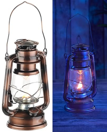 Lunartec Deko-Laterne LED: LED-Sturmleuchte im Öllampen-Design, Versandrückläufer (Metalllaternen, Petroleumlichter, Flamme)