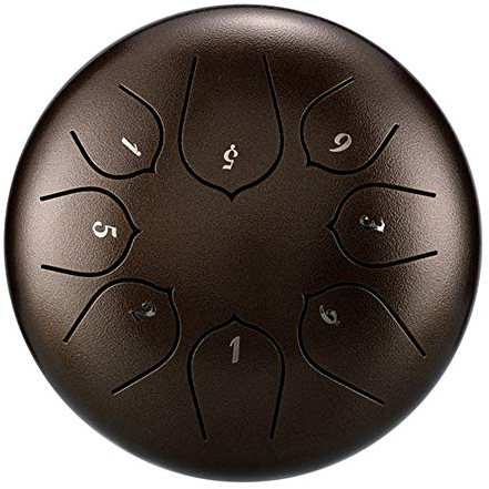 Zungentrommel aus Stahl, 8 Noten, 6 Zoll, Handtrommel, Schlaginstrument, Tankdrum mit Schlägel, Taschenset für Meditation, Yoga, Klangheilung