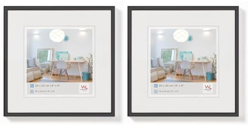 walther design KV220B New Lifestyle Cadre photo en plastique, noir, 20 x 20 cm (Lot de 2)