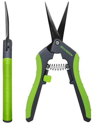 STAYGROW 2 Stück Gebogene Gartenschere, 6.5 Scharfe Pflanzenschere für präzise Schnitte Blumenschere, Rosenschere mit Klein Edelstahl, 16.5 cm Trimmerschere Pruning Shears für Bonsai & Pflanzen