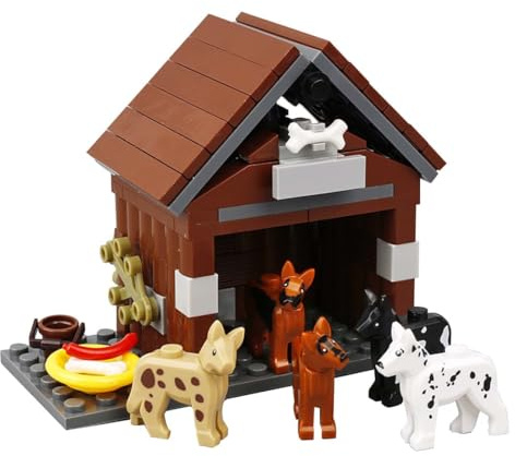 KoDeer Custom Minifiguren Set, MOC Hundehütte Bausatz, Custom Bauernhof-Szenerie Klemmbausteine Set
