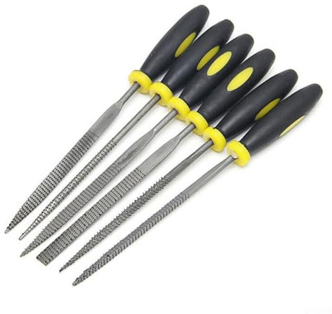 Lot de 6 limes à aiguilles robustes pour le travail du bois, 140 mm