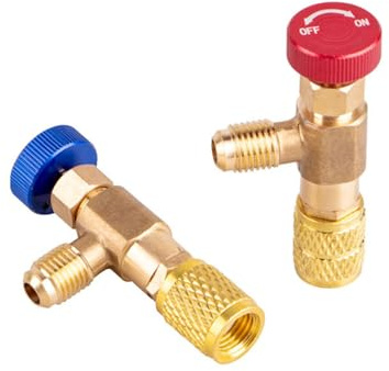 SIGANDG Válvula de Carga Refrigerante,Aire Acondicionado R410 R22 Conector | Válvulas Flujo Aire Acondicionado,Acoplador Rápido,2 Piezas
