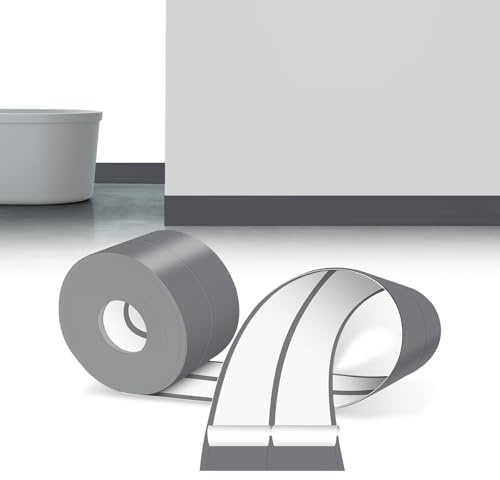 LIHIQIYA Weichsockelleiste Selbstklebend Grau PVC Sockelleisten 30x30mm 6M | Sockelleiste Selbstklebende Abschlussleiste küchenarbeitsplatte aus PVC, Flexibel Knickleiste Bodenleiste für Baden Küche