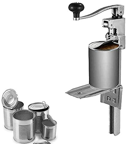 Apriscatole da Banco Manuale per Carichi Pesanti 21X47X10 Cm con Lama E Ingranaggio, Morsetto da Banco da Tavolo in Acciaio Inossidabile per Cucina Ristorante