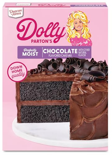 Duncan Hines Dolly Parton's Favorite Chocolate Flavored Cake Mix, 15.25 oz. | Dolly's Favorite Chocolate Cake flavored mix; great for special occasions and celebrations; perfect for holidays & bake sales