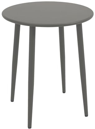 DEGAMO Bistrotisch Gartentisch Denver 60cm rund, Metall/Stahl grau, Indoor und Outdoor