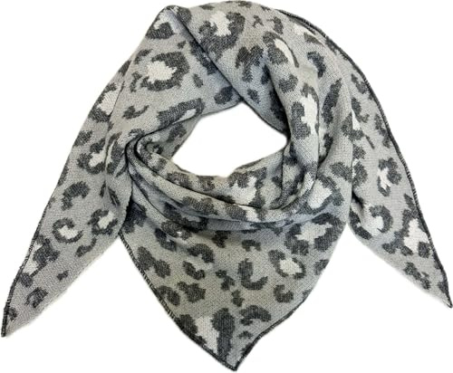 XXL Leopard Dreieck Schal Winter ITALY Poncho Strickschal Schal Wolle Stola Tuch
