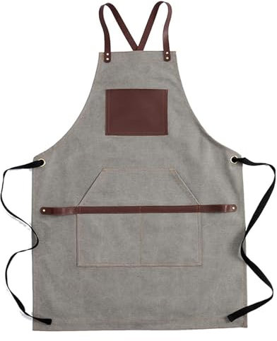 YRTHFJTJ Schweißerschürze, Segeltuchschürze for Männer, robuste Arbeitsschürze mit Taschen, wasserdichte, verschleißfeste Werkzeugschürze for den Garten