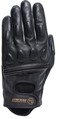 Dainese – Blackjack 2 gloves, läder motorcykelhandskar, vintagestil, man, svart/svart, XXL