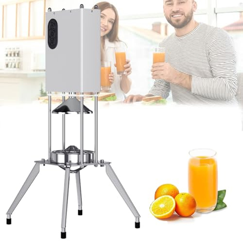 Feiphla Exprimidor de Naranjas Electrico de Torre INOX Exprimidor Eléctrico Automático de Doble Cabezal, Libre de BPA, exprimidora de Naranjas juicer Machine, para Naranja, Limón y Pomelo