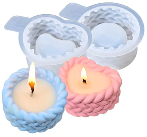 2 Stampi Per Candele Stampi Per Candele In Silicone Per Natale Per Calcestruzzo, Gesso, Resina Epossidica