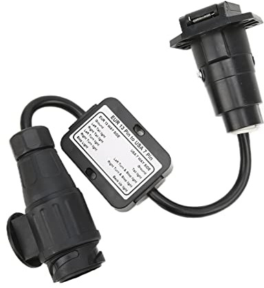 Xiuganpo Convertitore Luce del Rimorchio a 7 Pin 13 Pin EUR, Convertitore della Luce del Rimorchio Senza Soluzione di continuità, Adattatore del Rimorchio per Funzione di Stop Segnali,