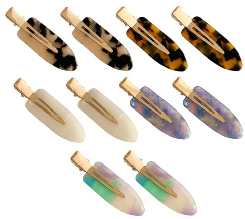 10Pcs No Crease Hair Clips, RARITYLL Flat Duckbill Hair Clips for Women, Creaseless Hair Barrettes for Skincare, Makeup, Washing Face & Hairstyling, Non-Bend Alligator Clips for All Hair Types