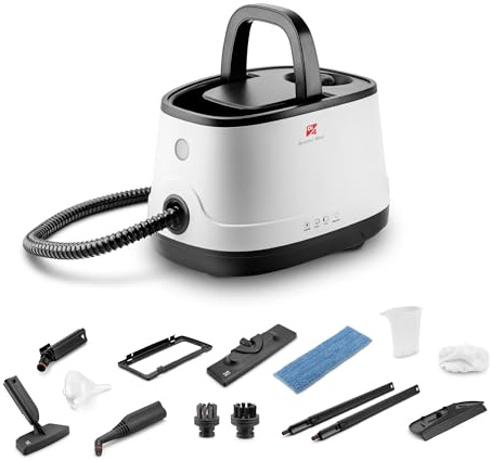 Di4 Limpiador a Vapor Brumo Max 2000W, 4 Bares de Presión, Depósito 1,5L de Capacidad, Listo en 6 Minutos, 13 Accesorios para Limpieza y Desinfección sin Químicos, Limpieza Profunda