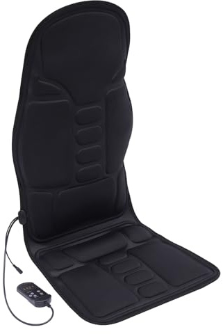 Housse De Siège De Massage, Appareil Massage Dos, Coussin Chauffant, 8 Fonctions Puissantes, Voiture Maison Bureau, Pliable Portable Respirant, 115x49cm