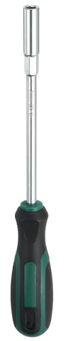 QUARKZMAN Chiave A Bussola Metrica 7mm CR-V Punta Non Magnetica Albero Cavo Cacciavite A Bussola Esagonale Con Impugnatura Antiscivolo Per Riparazioni Automobilistiche Bit Driver Verde/Nero
