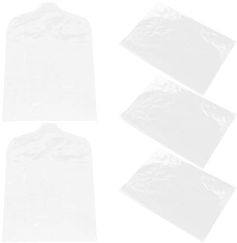 JHKNNK 5pcs Clothes Cover Garment Rack Dust Protector Bags Double-layer 18-micron Plastic Storage Covers for Women’s Short Jackets 50x70cm