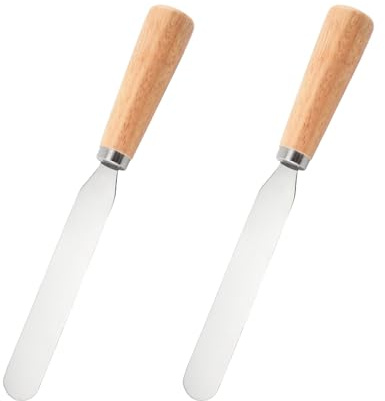 2 Pcs 27cm Butter Knife Set, Stainless Steel Spreaders with Wood Handles | Long Spreading Knives for Butter, Jam, Cream Cheese and Soft Cheese on Toast, Sandwiches, Pastries and Serving Boards