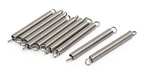 sourcing map 10Stk.0,5mmx4mmx40mm 304 Edelstahl Zugfedern silber Farbton