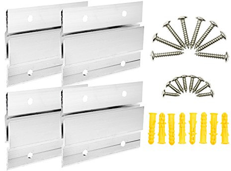 Bigteddy – 10,2 cm, französisch, Leiste, Aufhängung für Bilder, Hardware, Ausrüstung, Halterung, Aluminium, Z-Clips, hängende Klammer-Halterung für Spiegel, Photos, Regal und Kabinett (4 Paare)