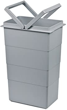 Hailo 10-Liter-Ersatzeimer | Abfalleimer-Einsatz Modelle Allegro, Cargo-Basic, Tandem | Grauer Innenbehälter mit Doppelhenkel | Inneneimer in den Maßen 15,7 x 22,7 x 35,1 cm