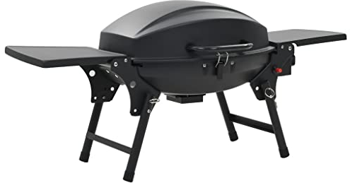 vidaXL Barbecue e Griglia a Gas Portatile con Fornello Nero per Esterni BBQ