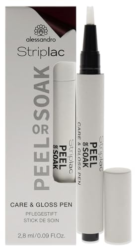 alessandro Striplac Peel Or Soak Care & Gloss Finish - Pflegestift für Pflege / Glanz auf Reisen und Unterwegs, 2,8 ml
