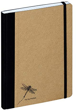Pagna Notizbuch A5 Pur, hochwertiger Kraftpapiereinband und Prägung, 192 Seiten kariertes Papier