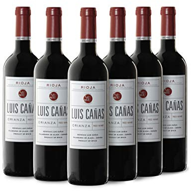 Luis Cañas - Vino Tinto con D.O. Rioja - Crianza - Variedad de Uva Tempranillo, Garnacha, Graciano, Mazuelo, Viura y Rojal - Notas Afrutadas - Incluye Caja Cartón - 6 Botellas de 75 cl